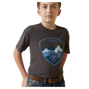 10044748 Ariat Boys Logoscape Short Sleeve Tee - Charcoal Heather