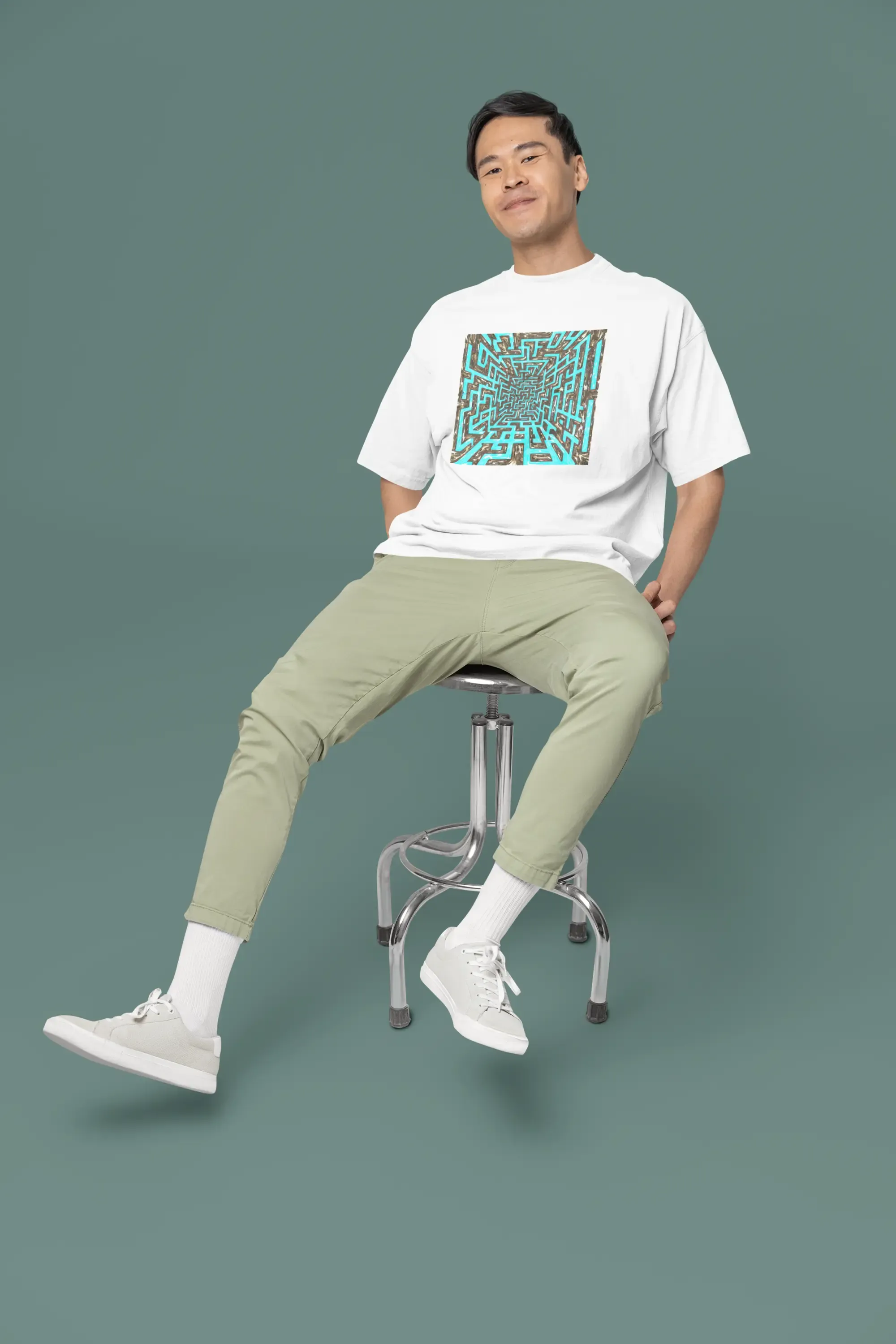 Abstract Maze Short Sleeve Staple T-Shirt