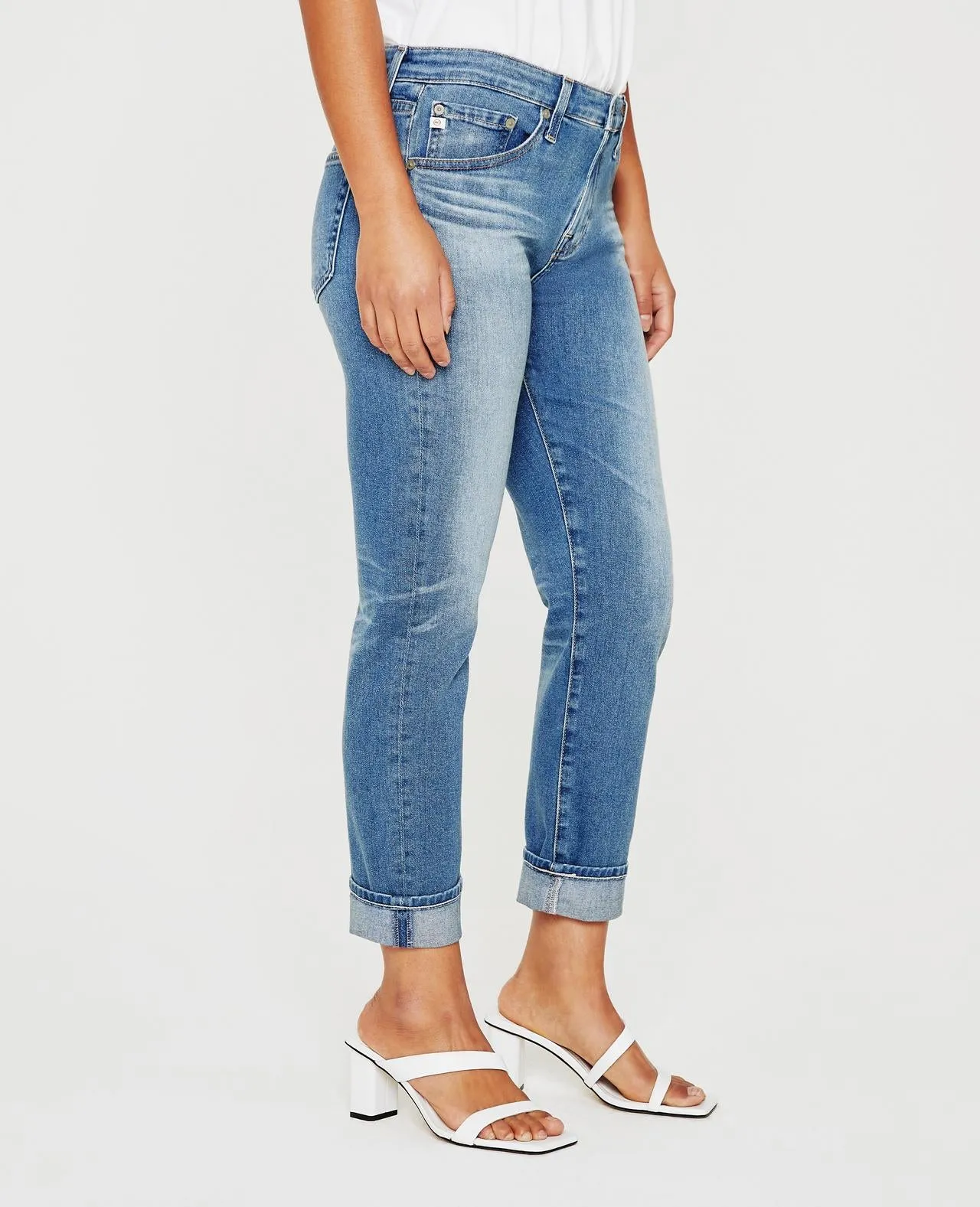 AG Denim Womens Ex-Boyfriend Jeans in Vintage 11-Year Saddle Peak Wash