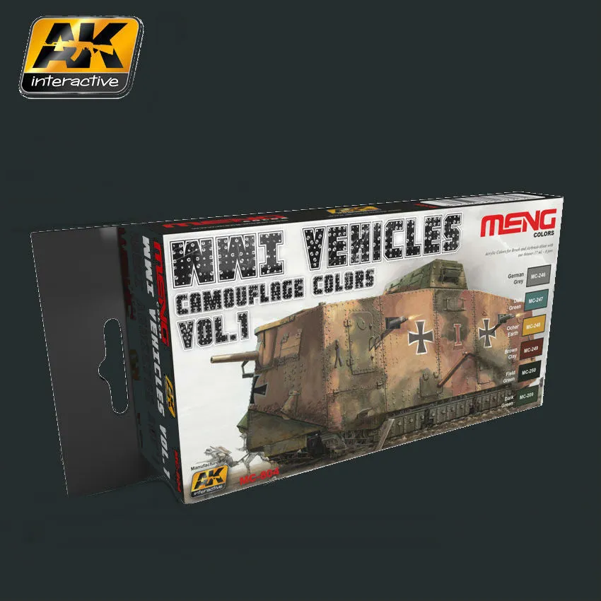 AK Interactive WWI Vehicles Camouflage Colors Vol.1 Acrylic Paint Set (6 Colors) 17ml Bottles