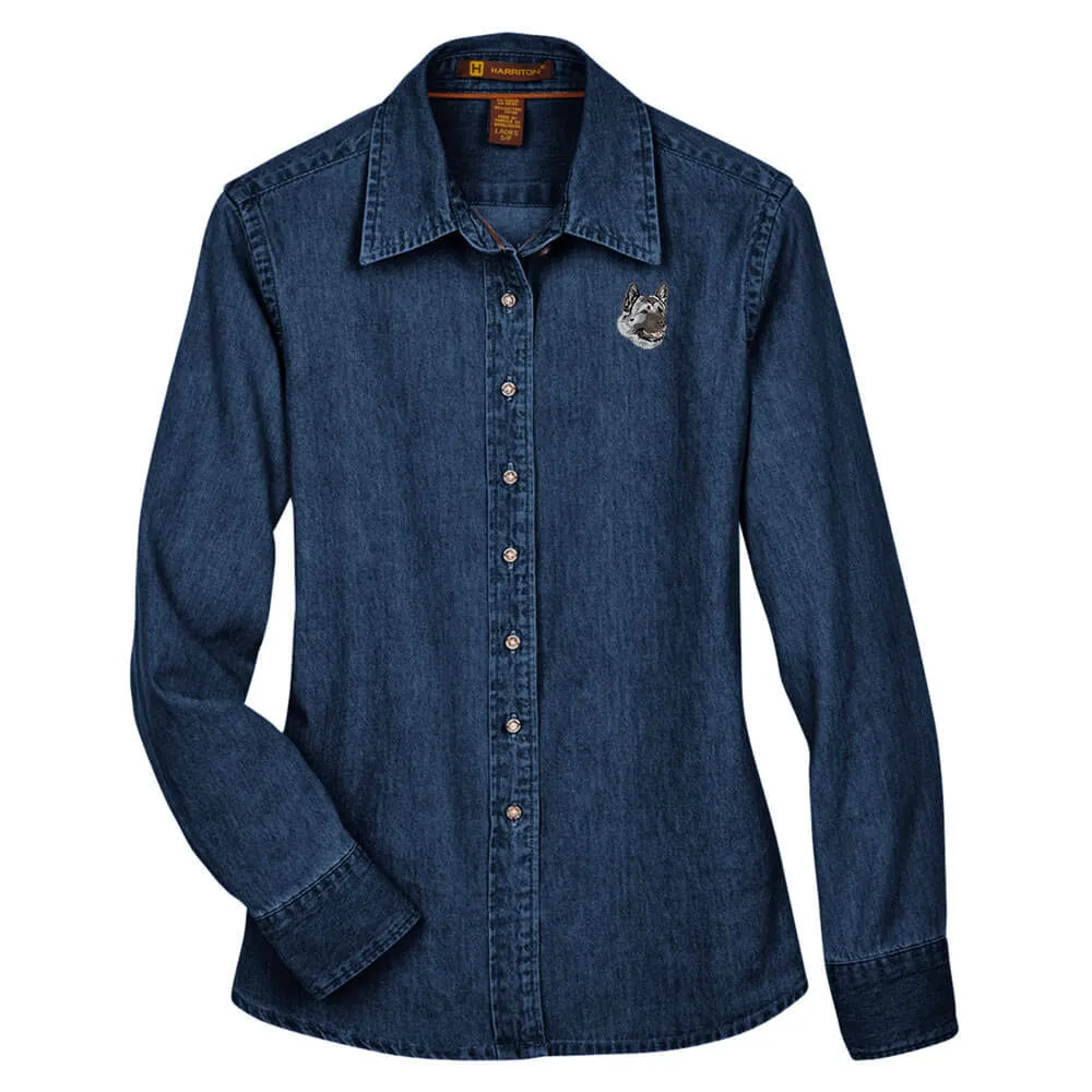Akita Embroidered Ladies Denim Shirts