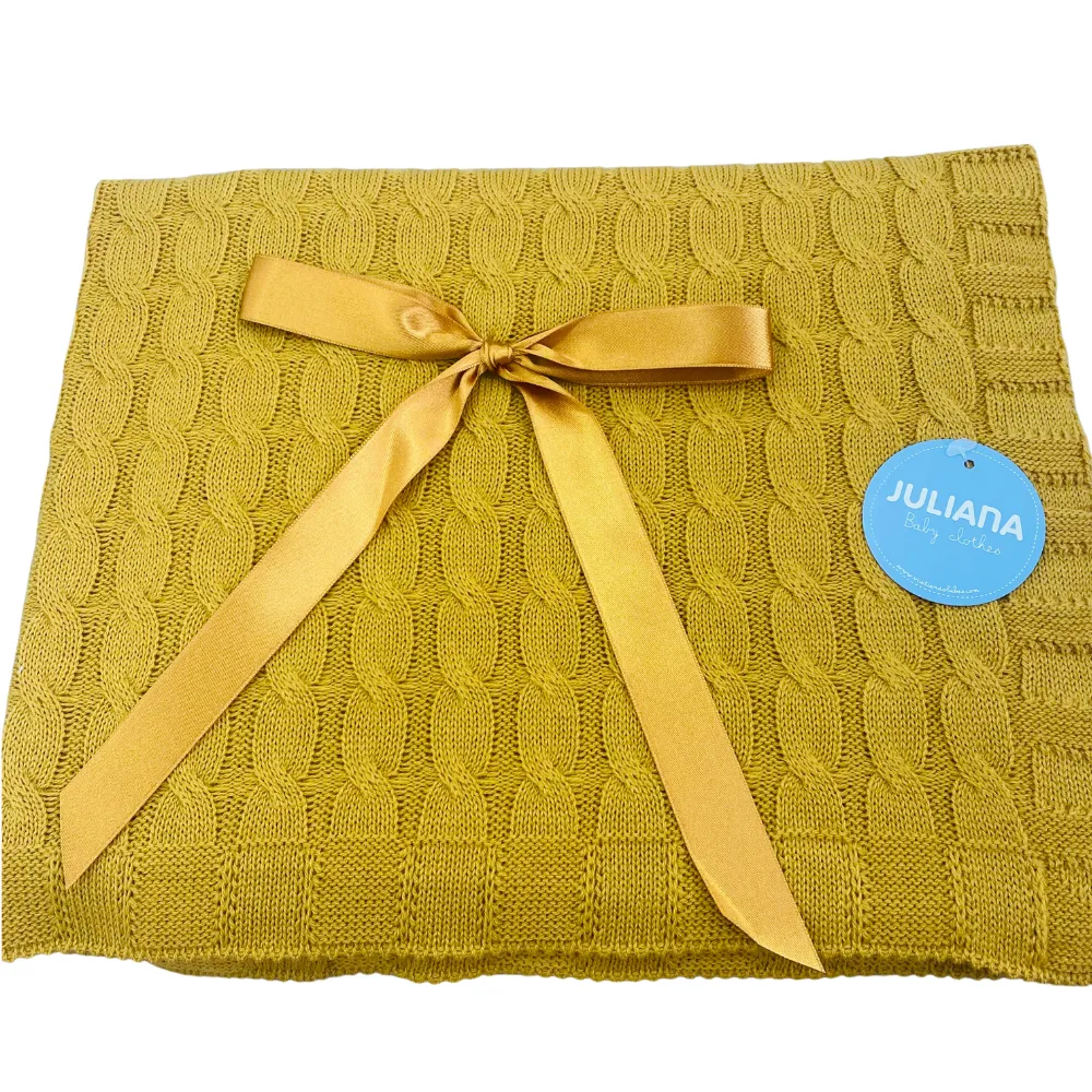 AW Juliana Baby Gold Knitted Blanket