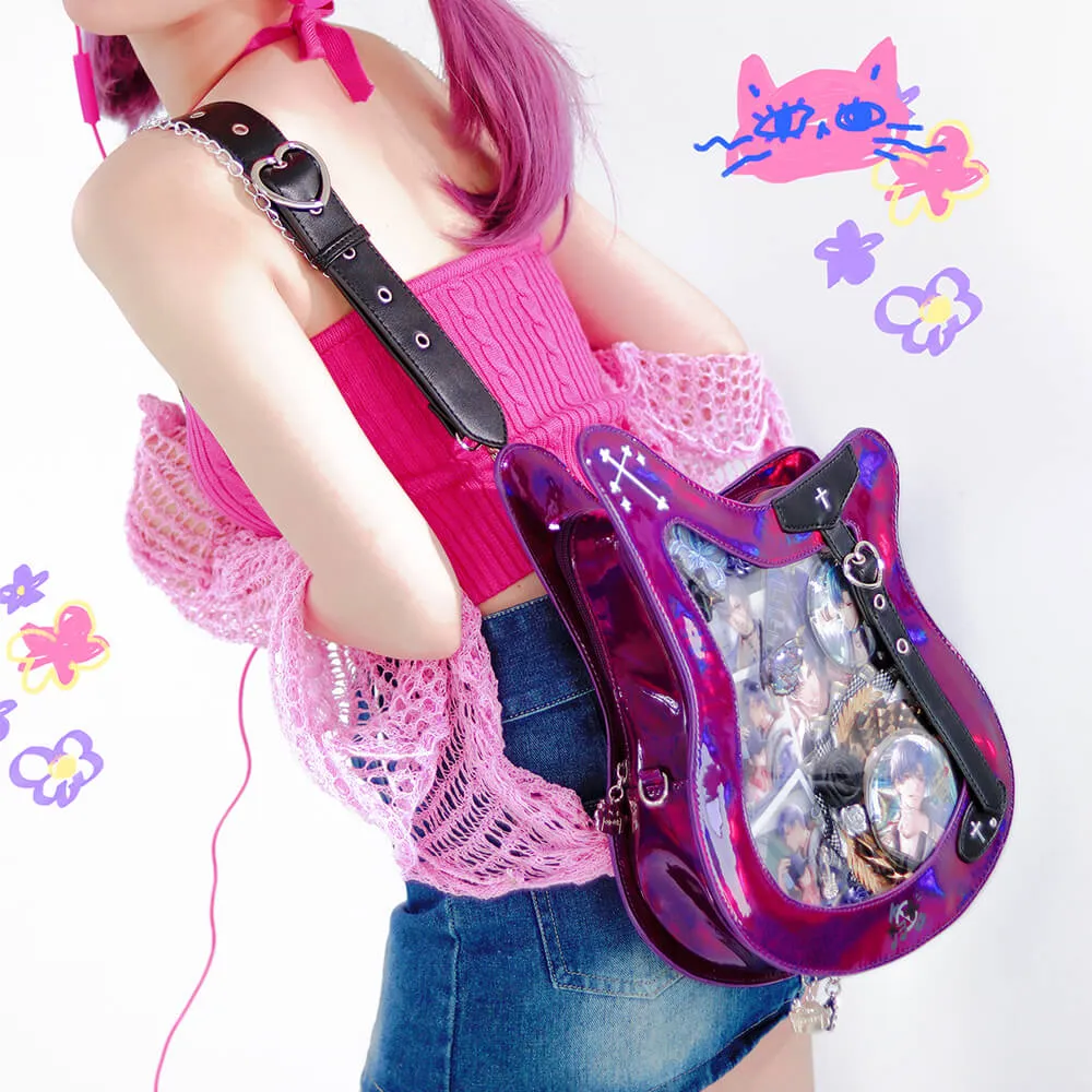 Bass Shape Laser Y2K Style Crossbody Ita Bag