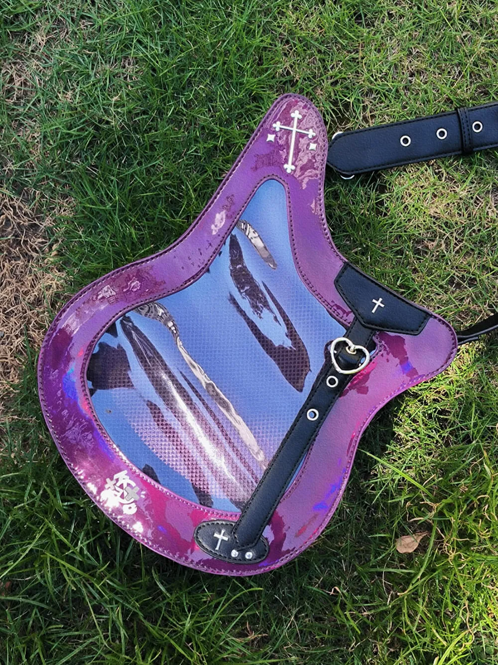 Bass Shape Laser Y2K Style Crossbody Ita Bag