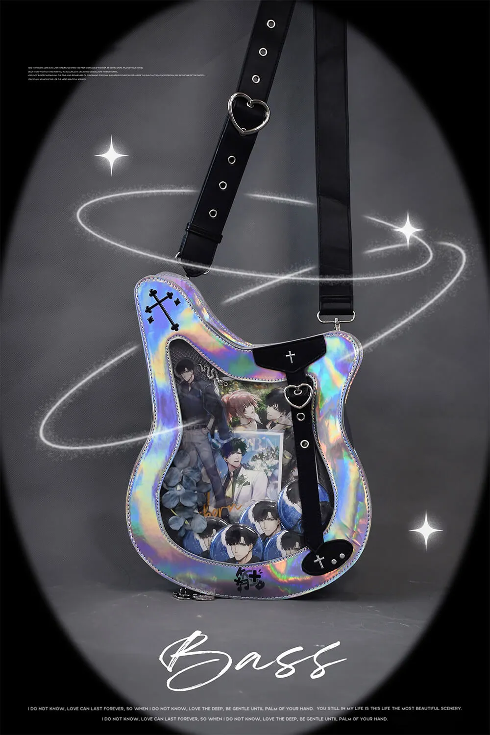 Bass Shape Laser Y2K Style Crossbody Ita Bag