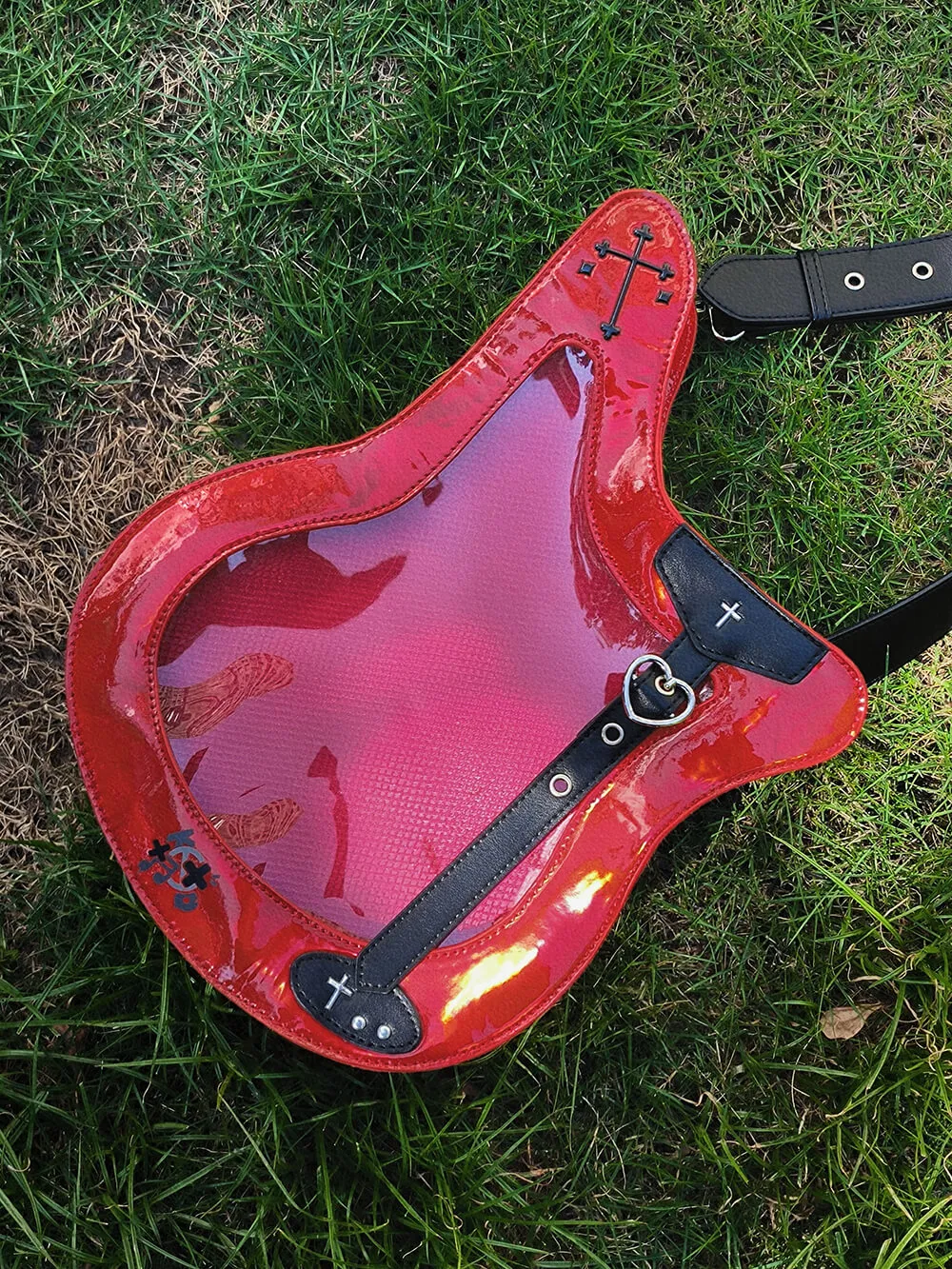Bass Shape Laser Y2K Style Crossbody Ita Bag
