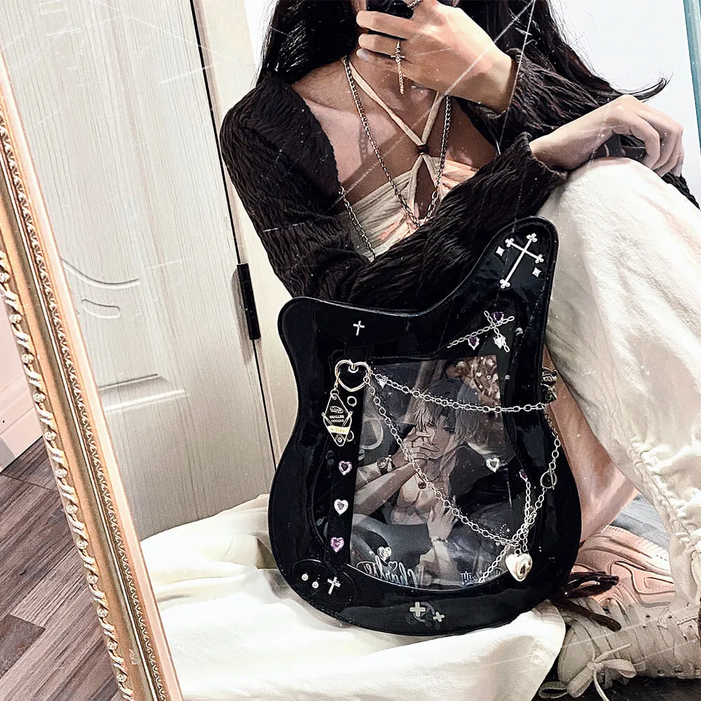 Bass Shape Laser Y2K Style Crossbody Ita Bag