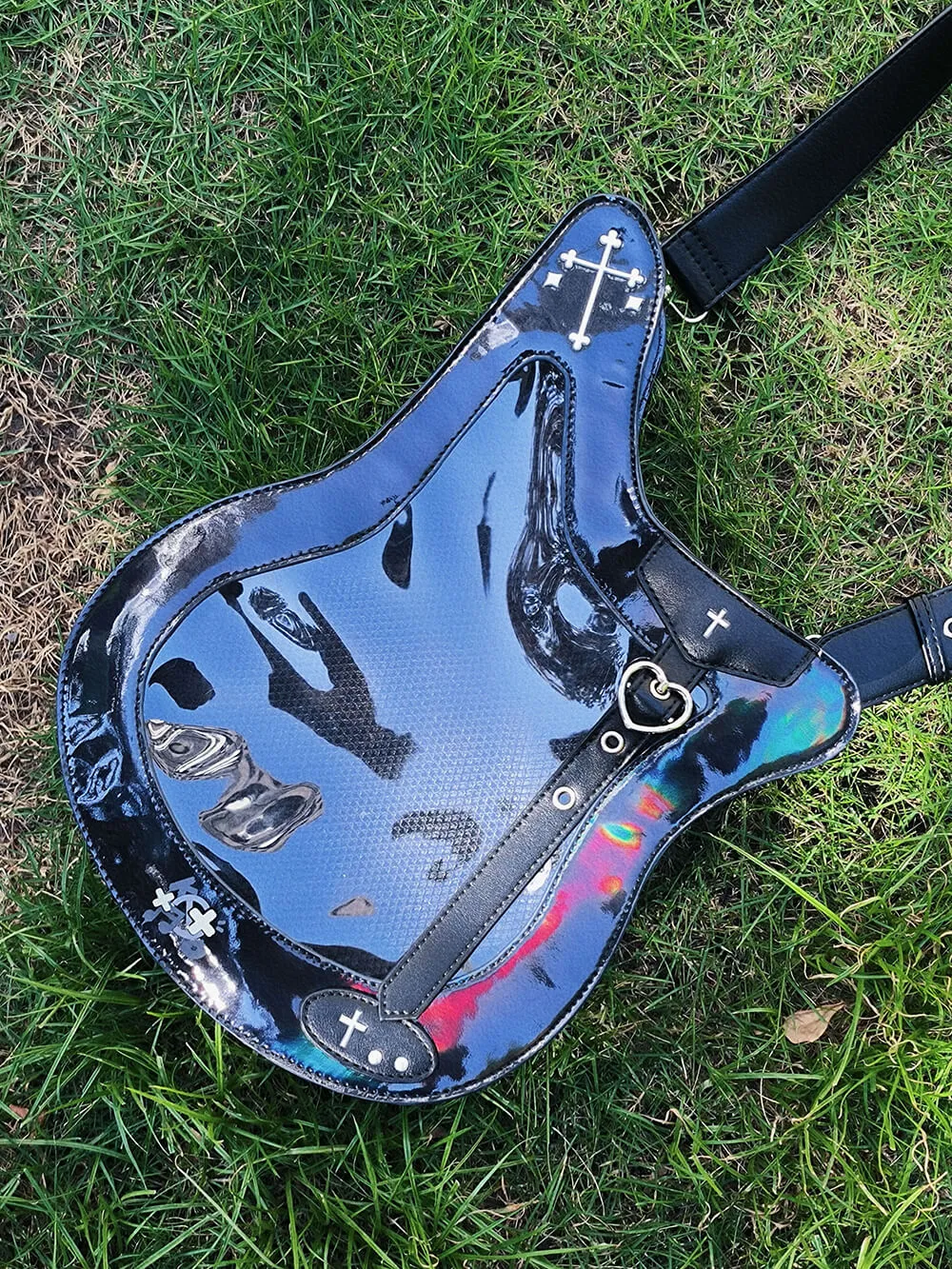 Bass Shape Laser Y2K Style Crossbody Ita Bag