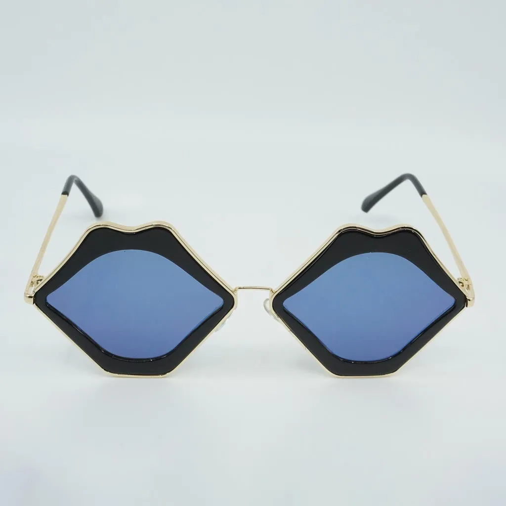 Bee-Stung Lips Frame Metal Vintage Sunglasses