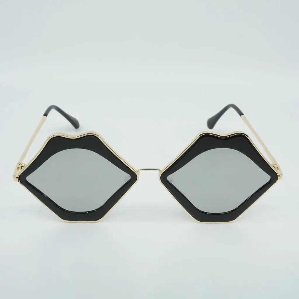 Bee-Stung Lips Frame Metal Vintage Sunglasses