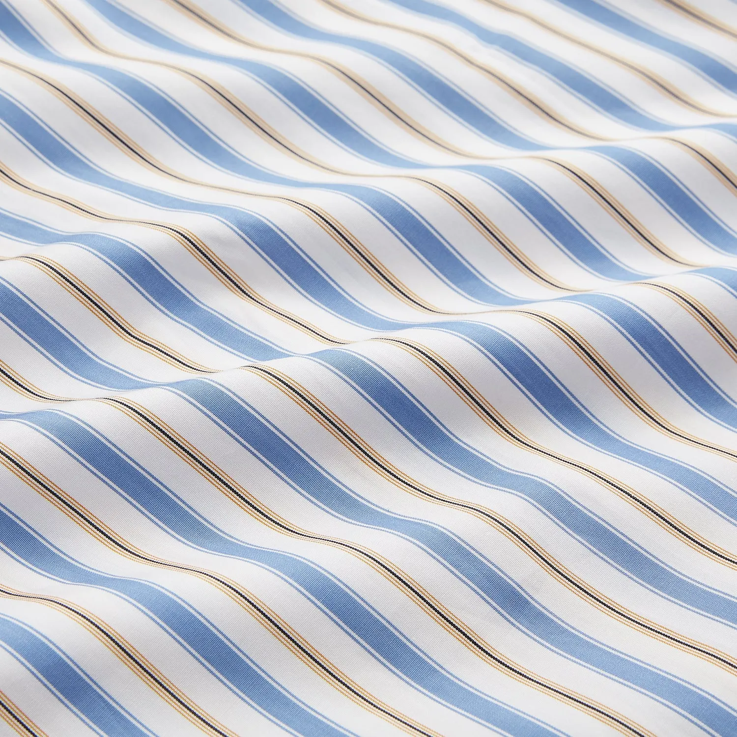 Blue Multi Stripe Regular Fit Shirt with T&A Collar and 3 Button Cuffs