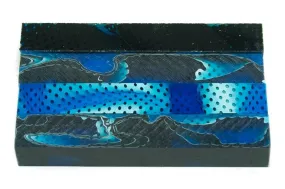 Blue Topaz Water Mesh Acrylic Pen Blank 3/4"x3/4"x3" BTWPBM1217 1pc Short