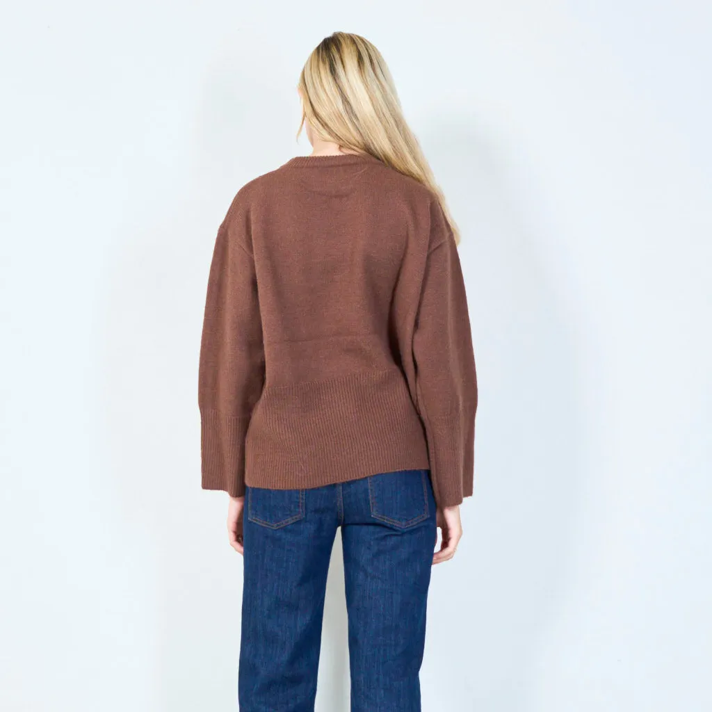 Bold sequin-embellished knit sweater wholesale