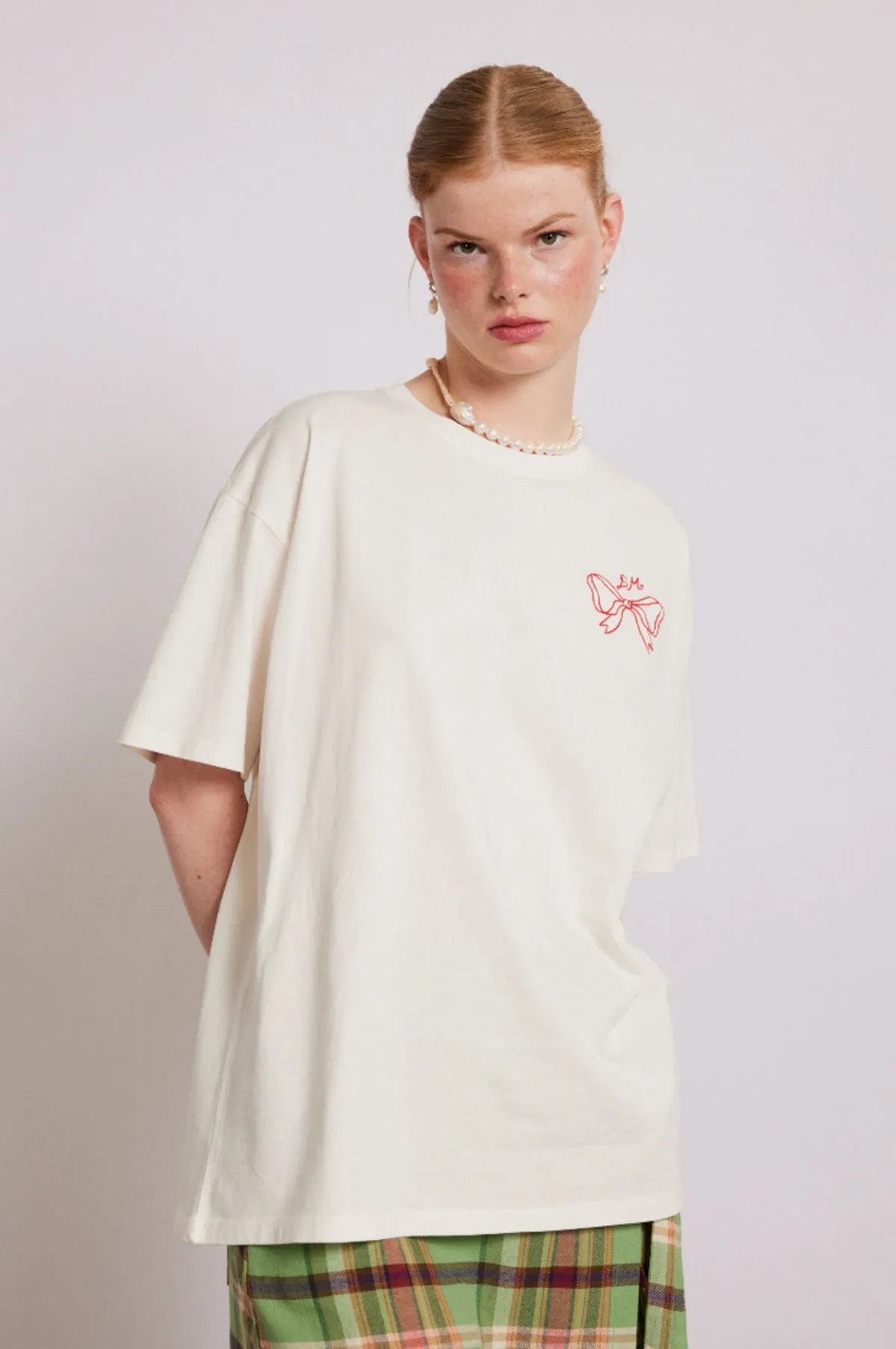 Bow Logo S/Slv Tee White