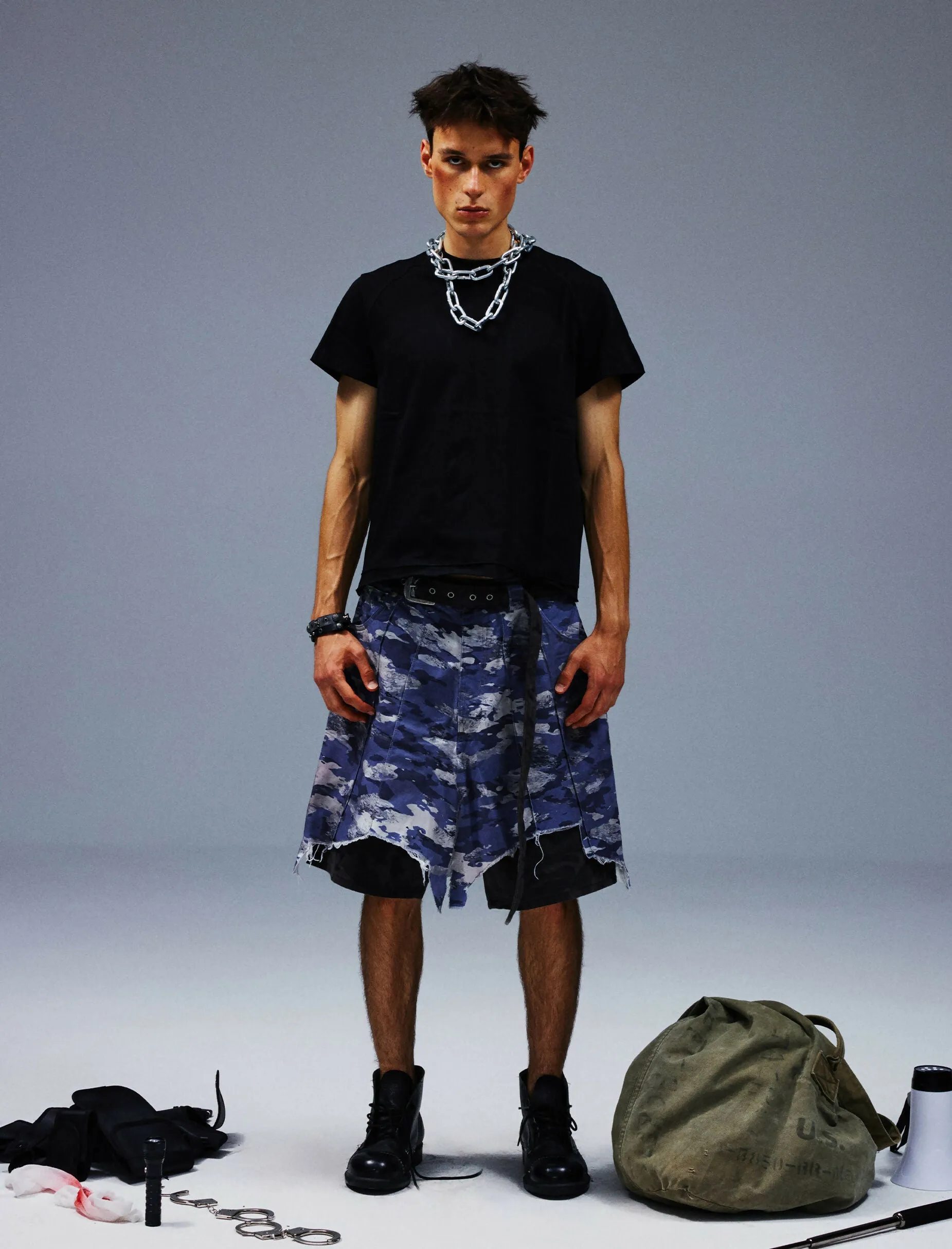 CAMOUFLAGE PANTS SHORTS [Large]