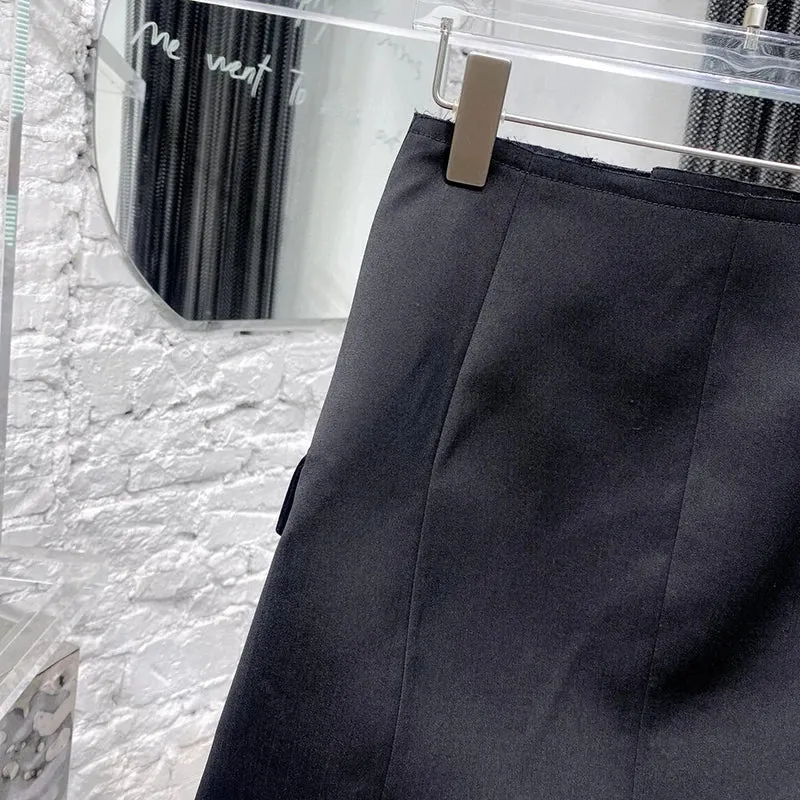 Casual Black Irregular Mini Skirts Females Korean Fashion Solid Slim High-waisted Skirt For Women Summer Style