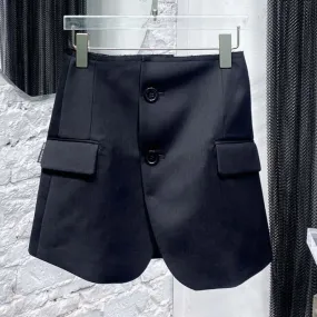 Casual Black Irregular Mini Skirts Females Korean Fashion Solid Slim High-waisted Skirt For Women Summer Style