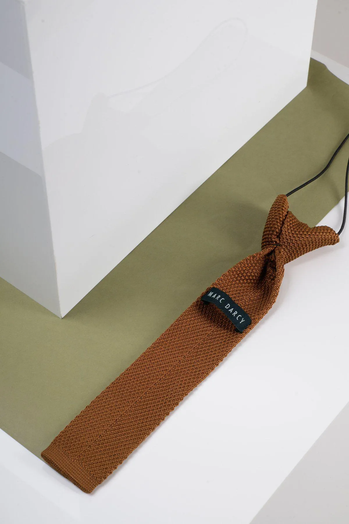 Children's Knitted Tie In Rust