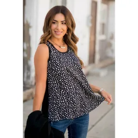 Circular Solid Back Tank Blouse