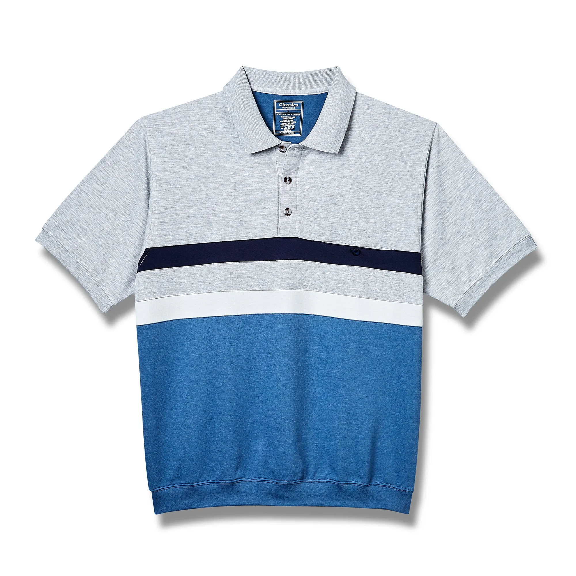 Classics by Palmland Short Sleeve Polo Shirt 6190-326 Big and Tall - Grey Heather