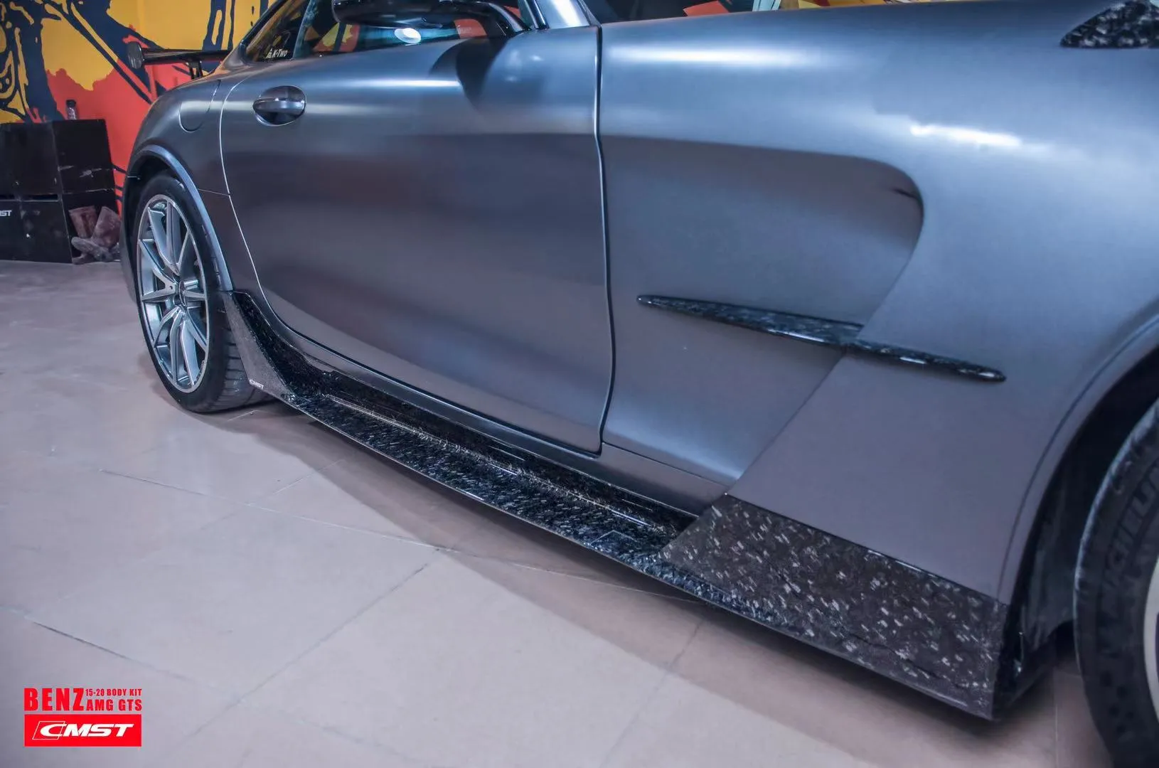 CMST Tuning Black Series Side Skirts for Benz AMG GT GTS C190 Carbon Fiber/FRP