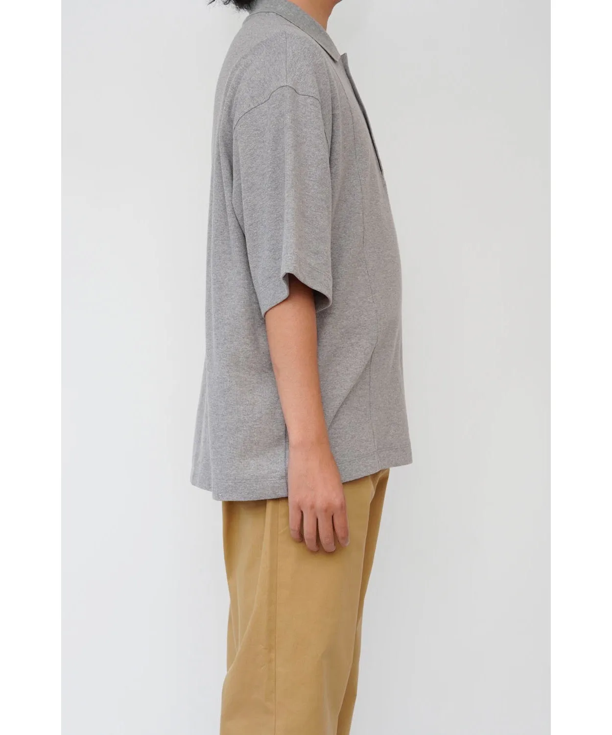 COTTON KNIT S/S POLO "GRAY"
