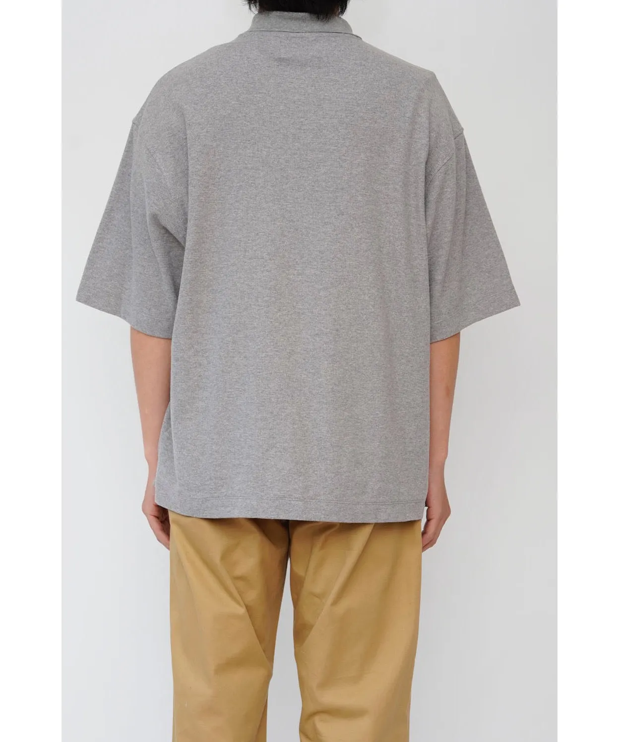COTTON KNIT S/S POLO "GRAY"