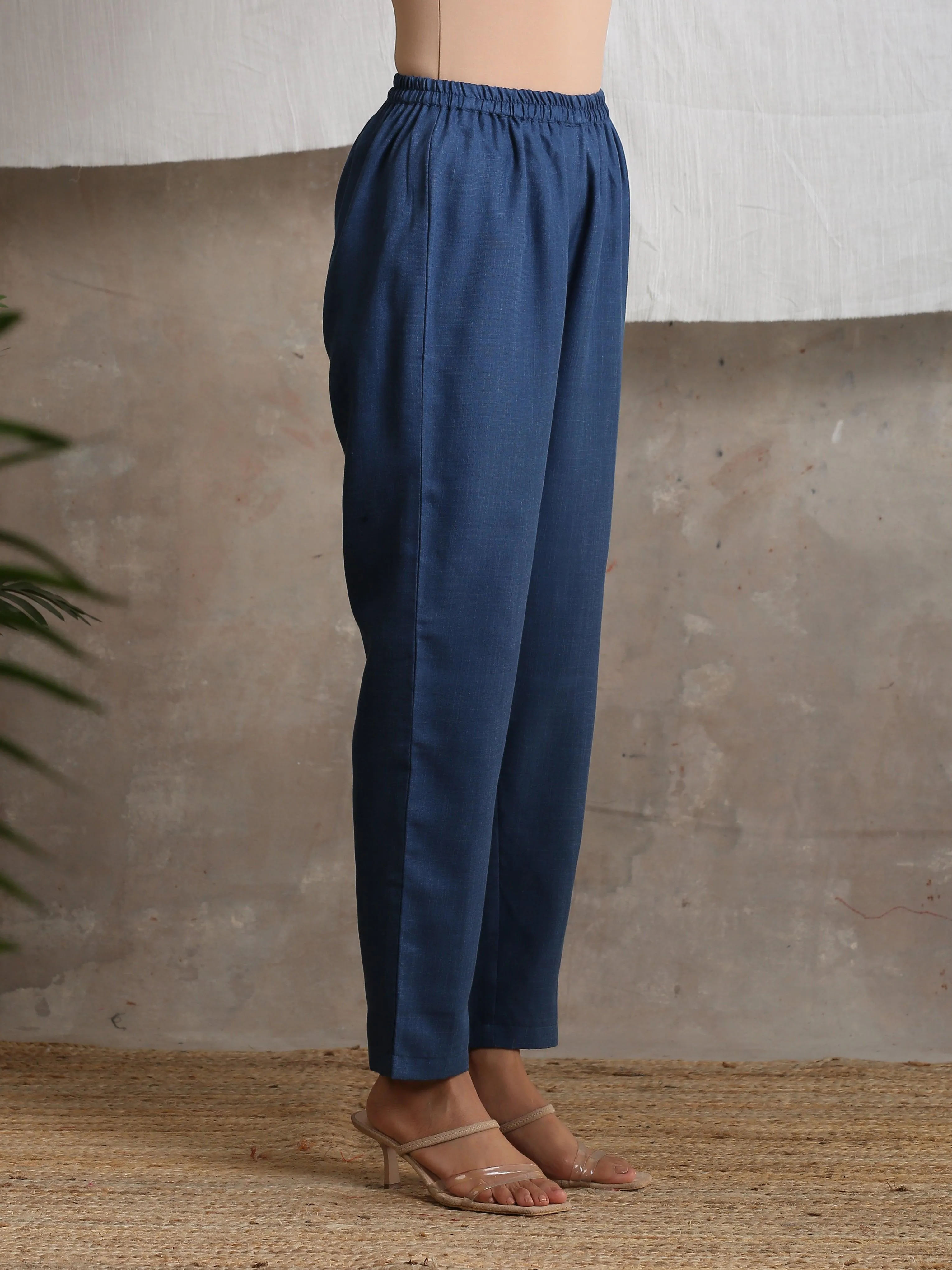 Cotton Linen Dark Blue Pant