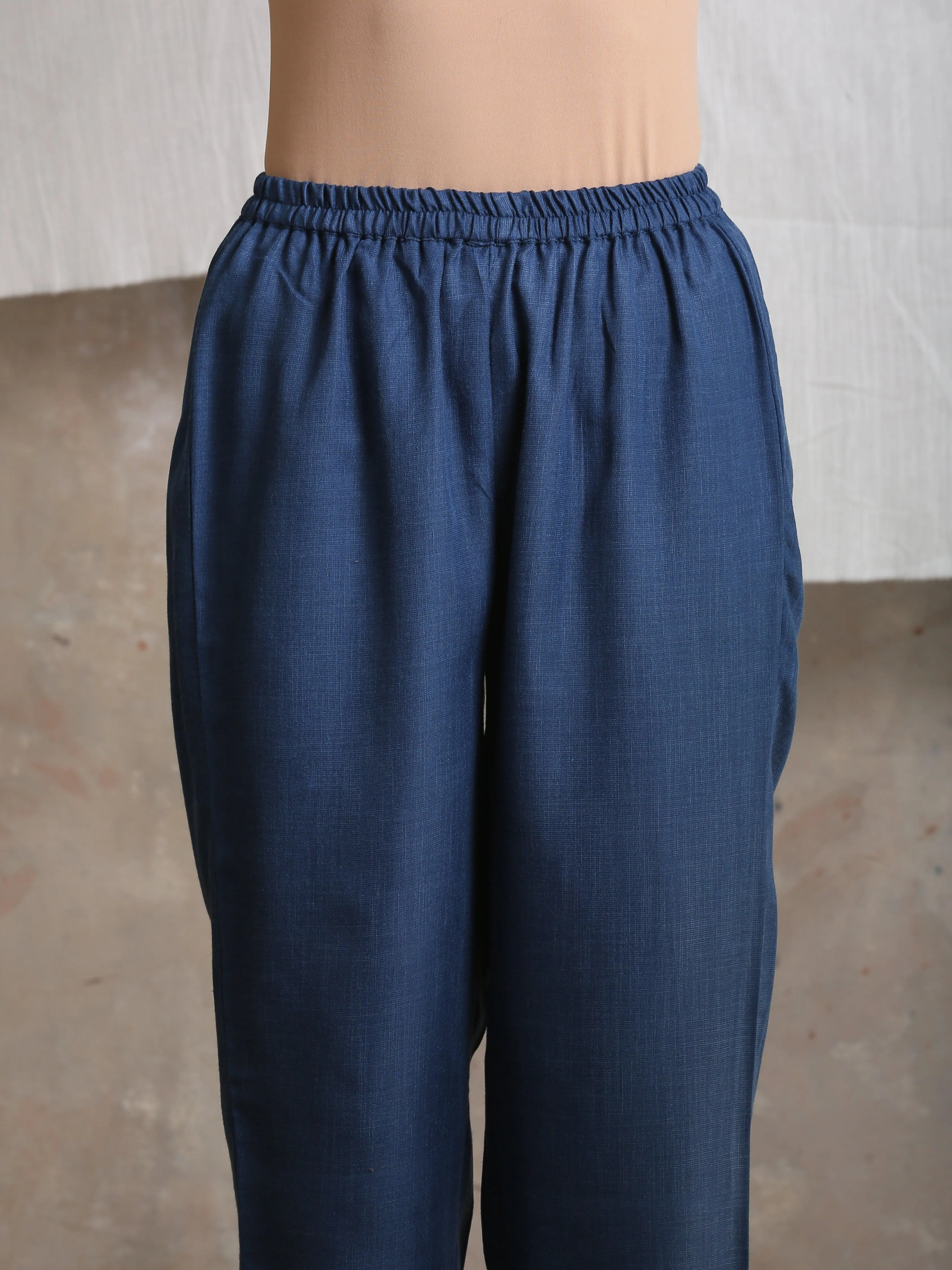 Cotton Linen Dark Blue Pant