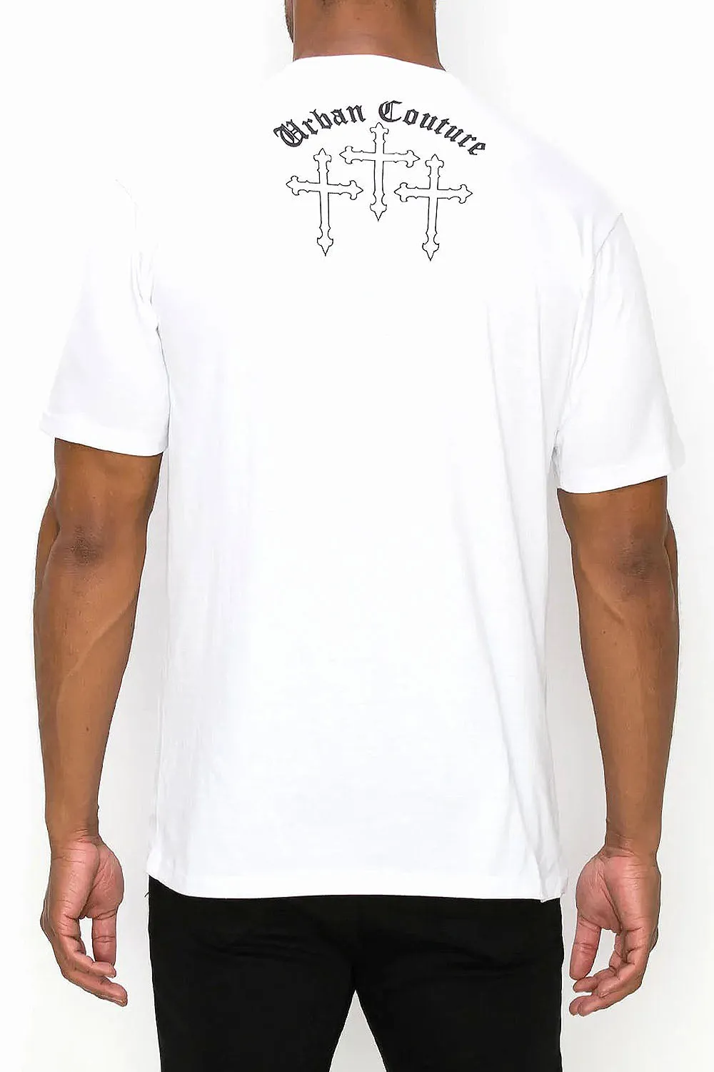 Crystal Embellished Cross Urban Couture T-Shirts