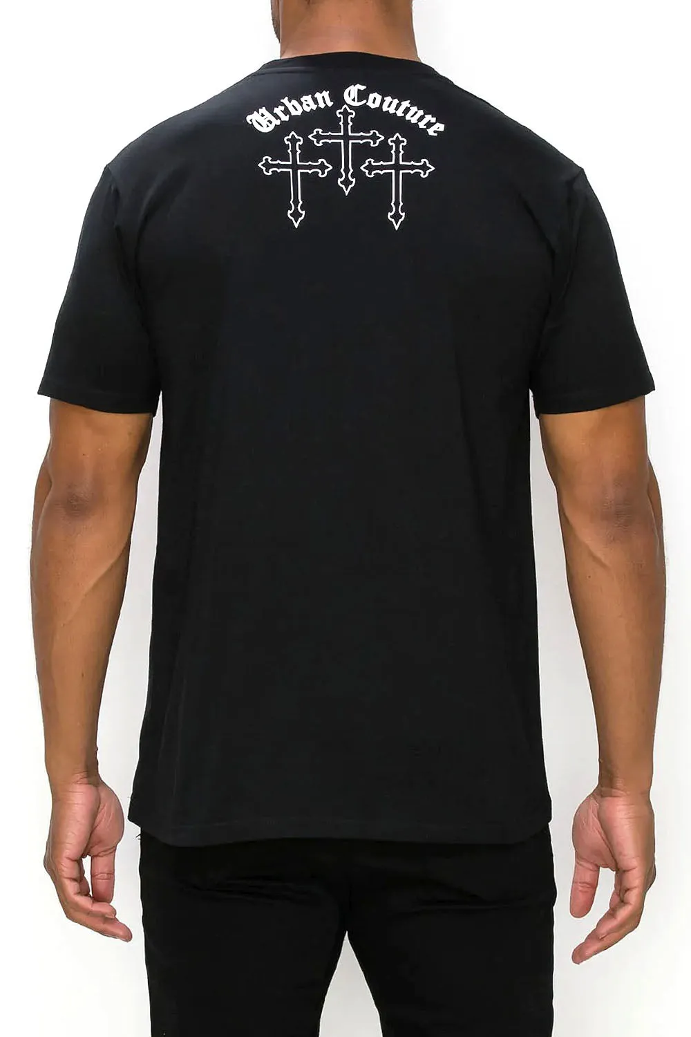 Crystal Embellished Cross Urban Couture T-Shirts