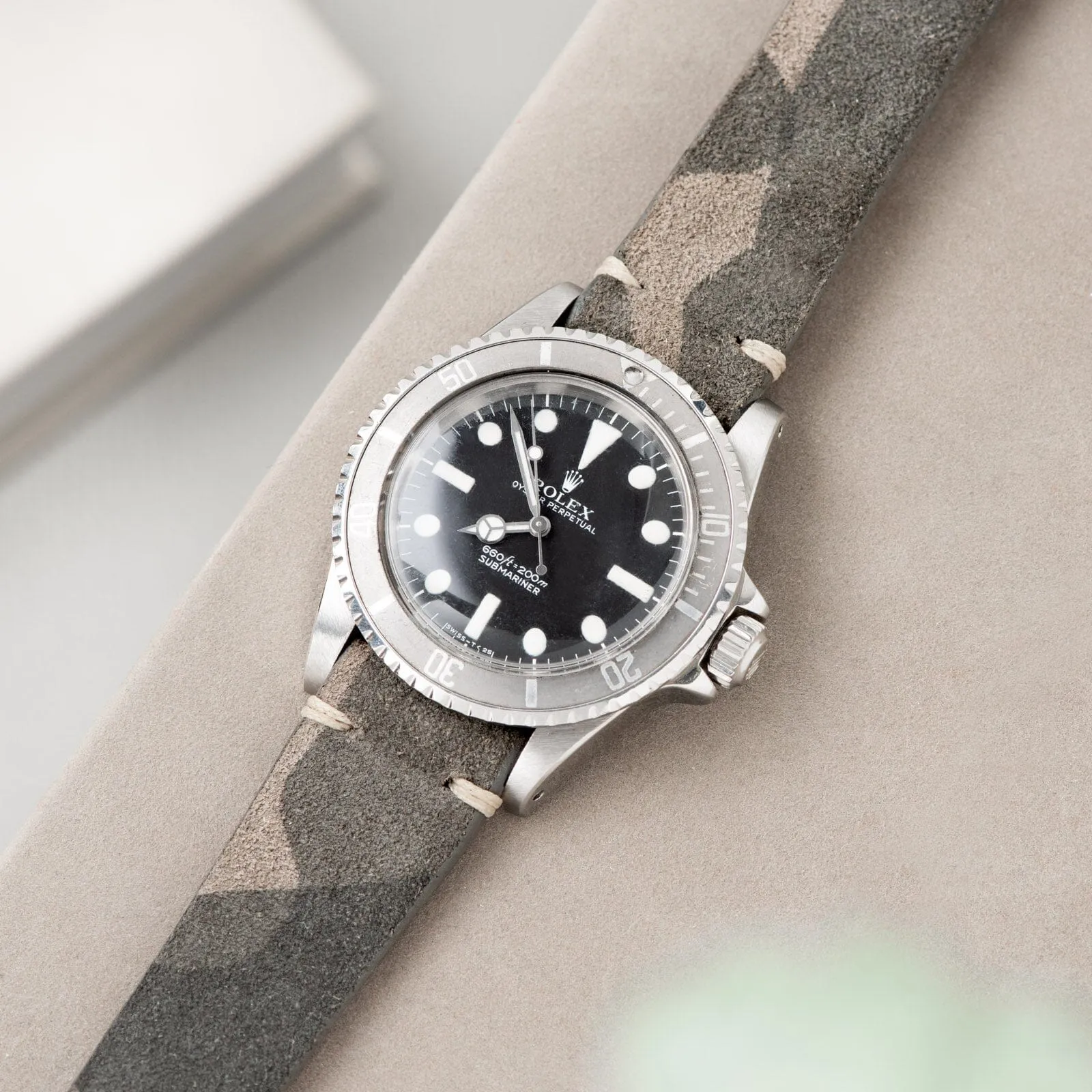 Dark Camo Grey Silky Suede Watch Strap