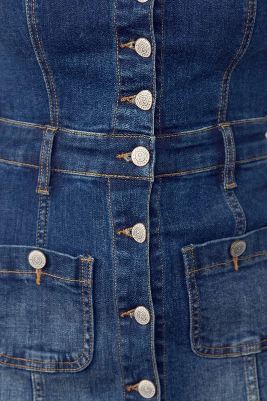 Denim Suspender Dress