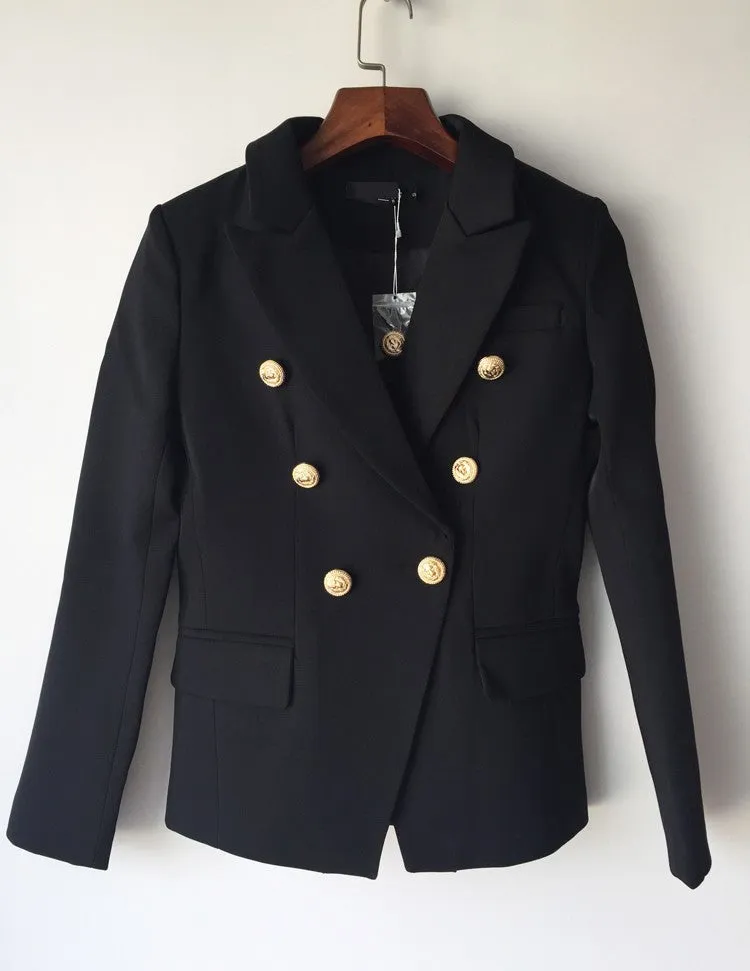 Double Breasted Women's Casual Black Blazer Jacket