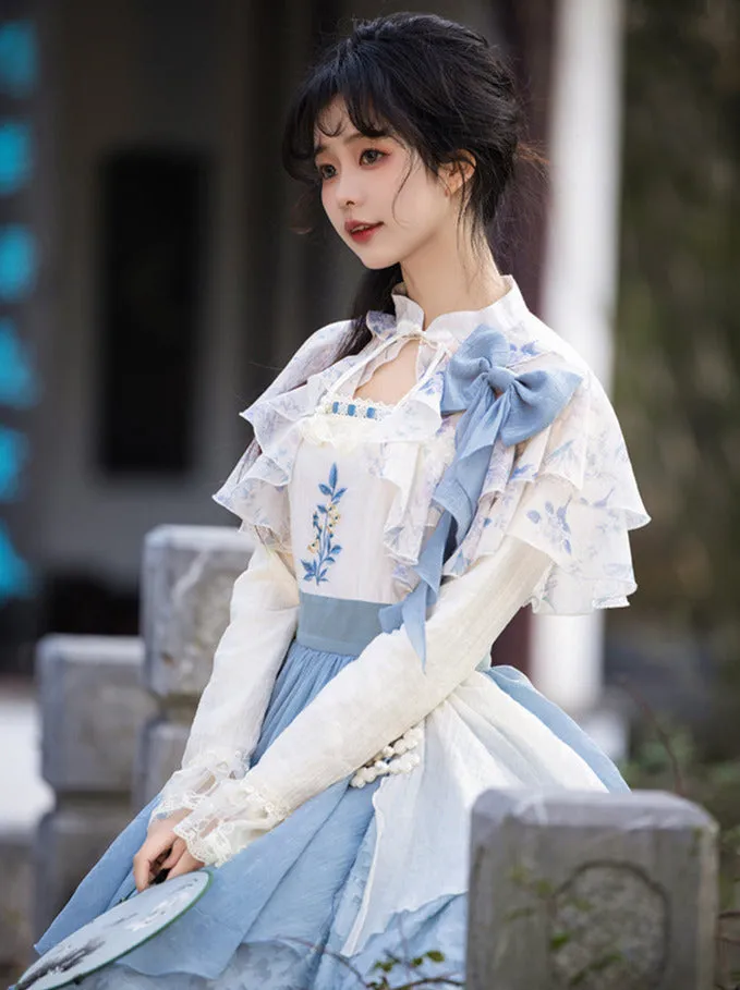 Dress Chinese Faux Irregular Embroidery Two-Piece