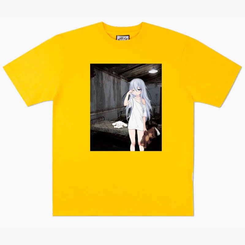 Dullcore Aesthetic Sleepy Kawaii Anime Girl T-Shirt
