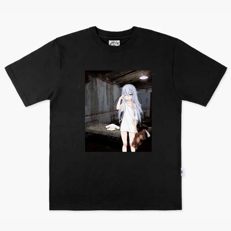 Dullcore Aesthetic Sleepy Kawaii Anime Girl T-Shirt