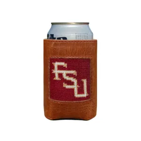 Florida State University Leather Needlepoint Koozie