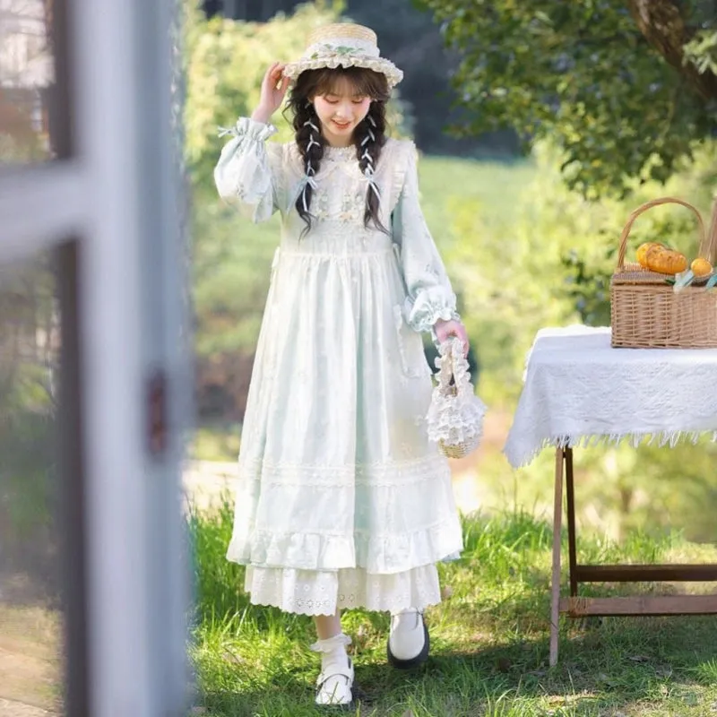 French Sweet Style Floral Patchwork Suspender Dress