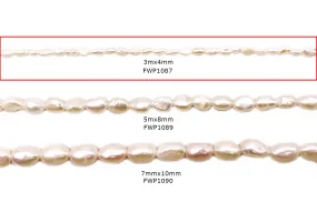 FWP1087 Irregular Oval Fresh Water Pearl Charms 3mm x  4mm