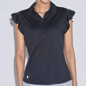 GGblue Womens Harper Short Sleeve Polo - BLACK
