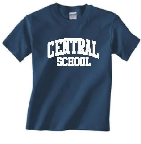 Gildan Short Sleeve T-Shirt w BACK LOGO <br>NAVY with WHITE INK