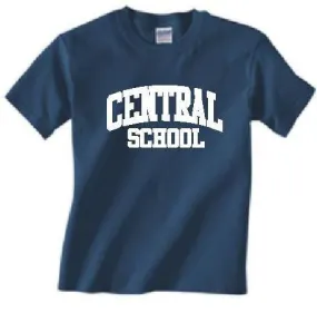 Gildan Short Sleeve T-Shirt w BACK LOGO <br>NAVY with WHITE INK