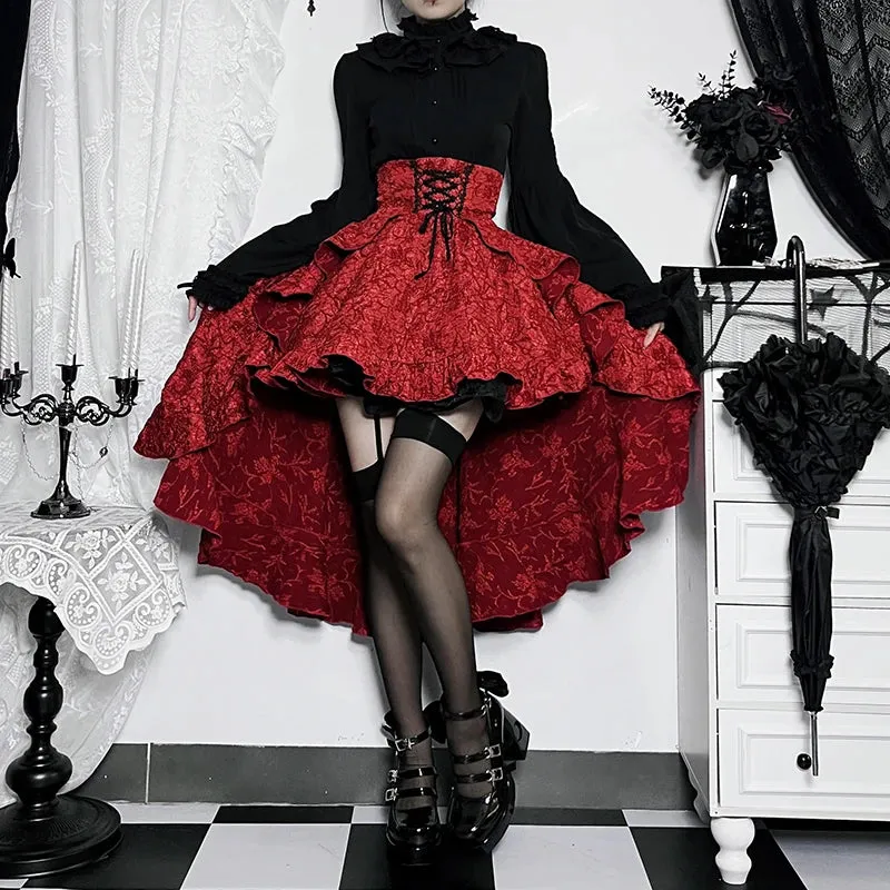 Girlary Gothic Mini Skirts Black fashion Women Skirt 2024 New  Style Harajuku Punk Goth Dark Streetwear Female Clothes