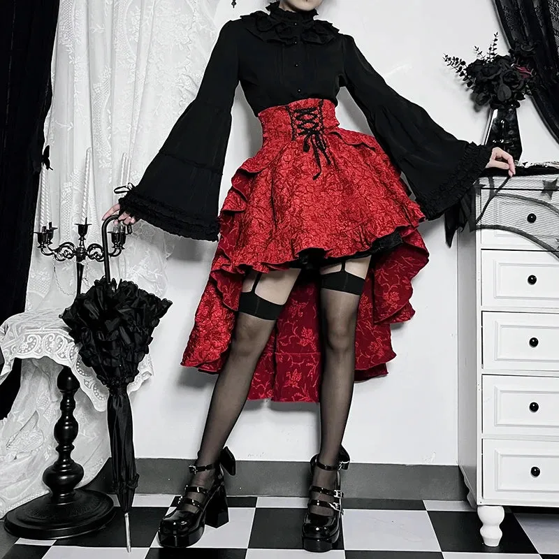 Girlary Gothic Mini Skirts Black fashion Women Skirt 2024 New  Style Harajuku Punk Goth Dark Streetwear Female Clothes