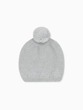 Grey Melange Merino Bobble Hat