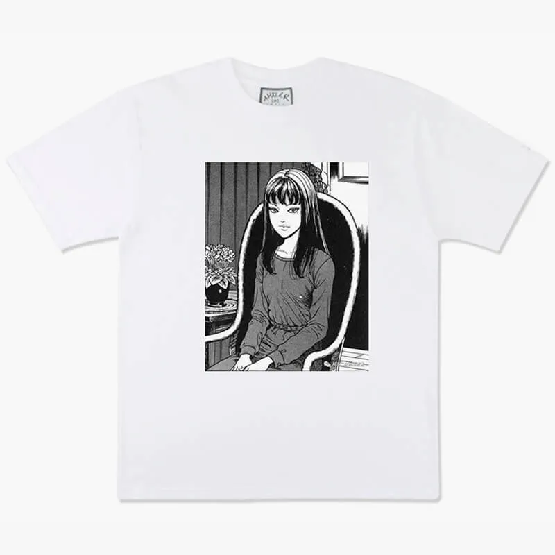 Horror Aesthetic Junji Ito Tomie Sitting and Staring T-Shirt