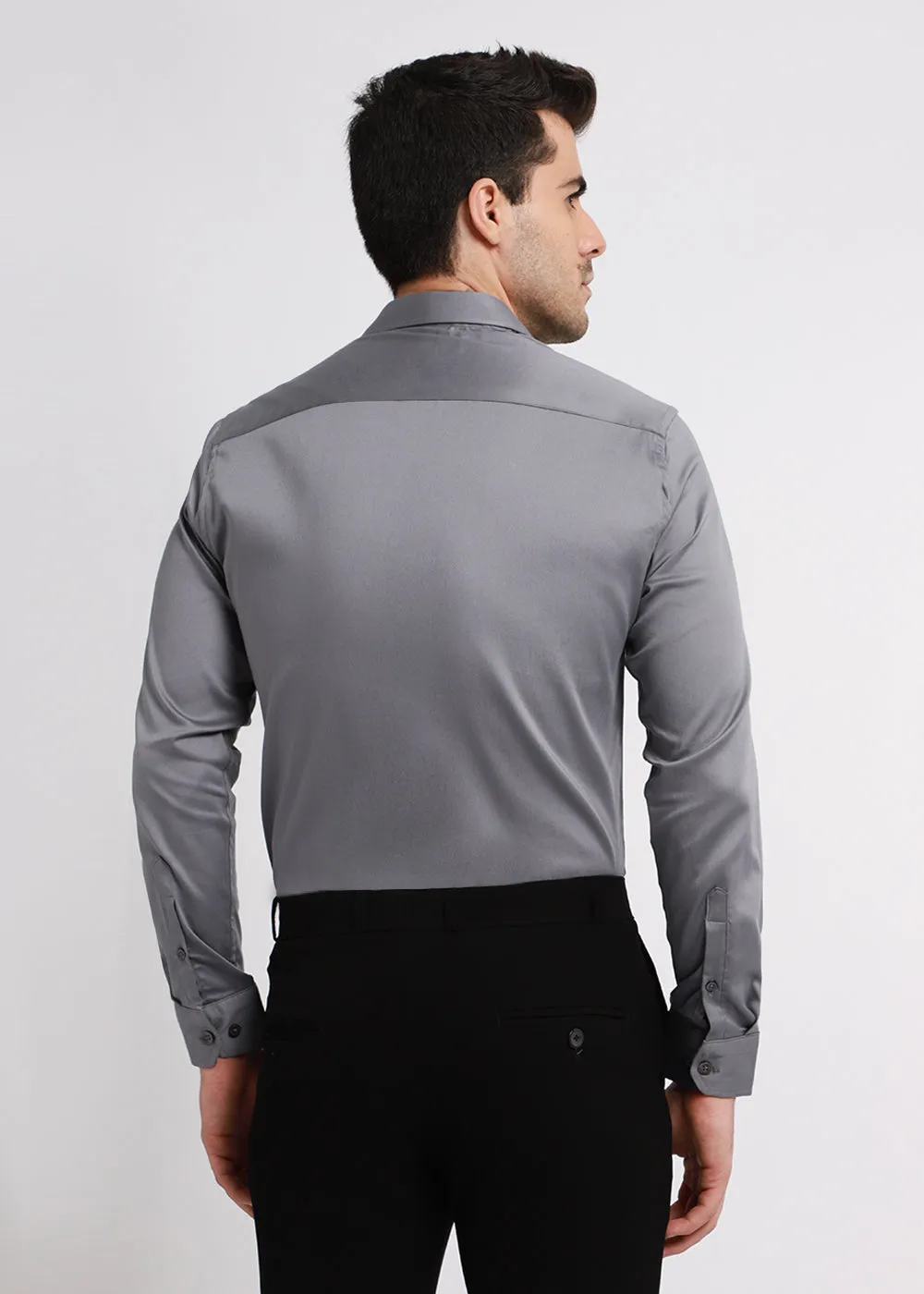 Hybrid Gray Satin Shirt