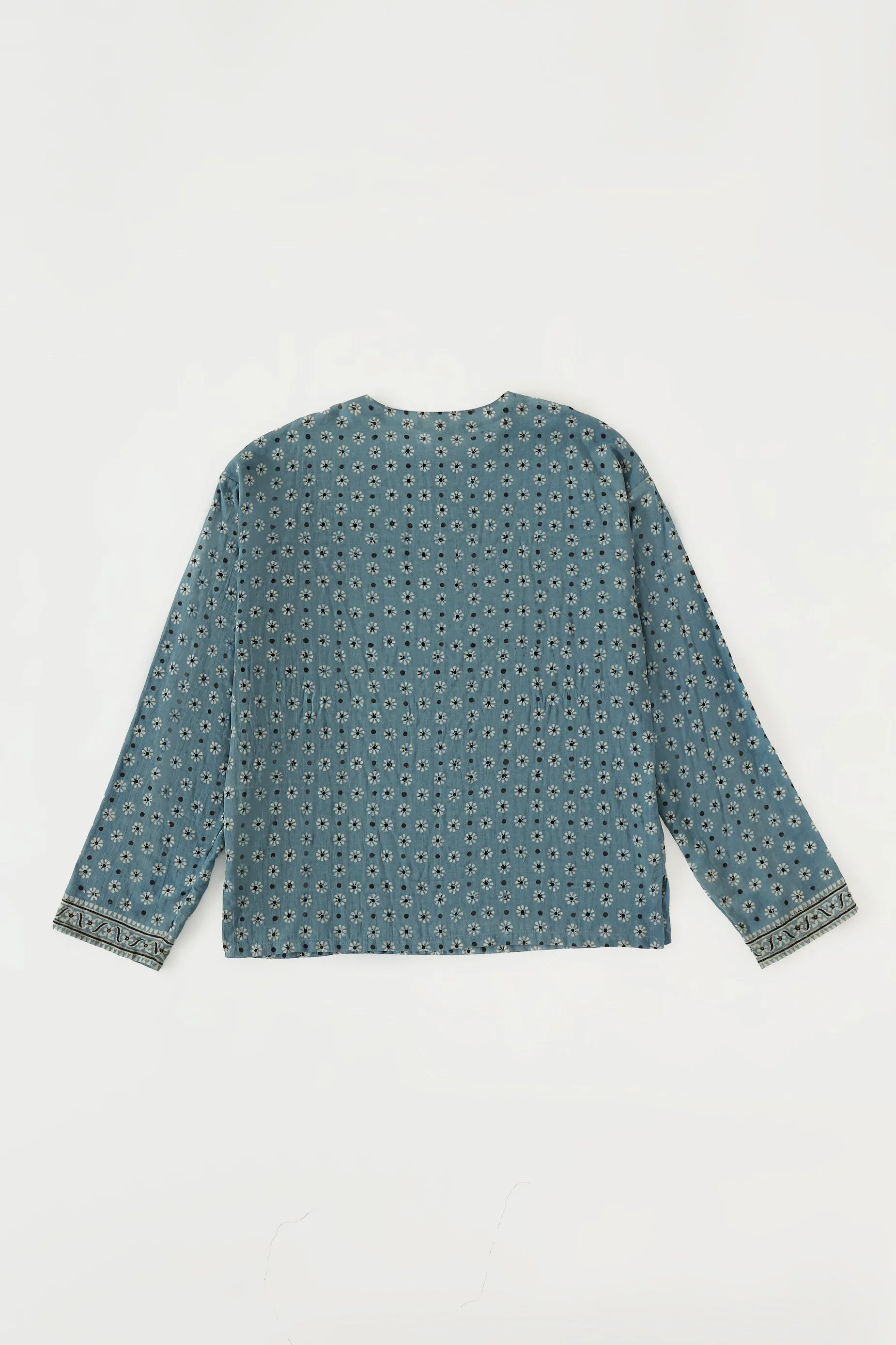 INDIGO DYE AND BLOCKPRINT SHIRT