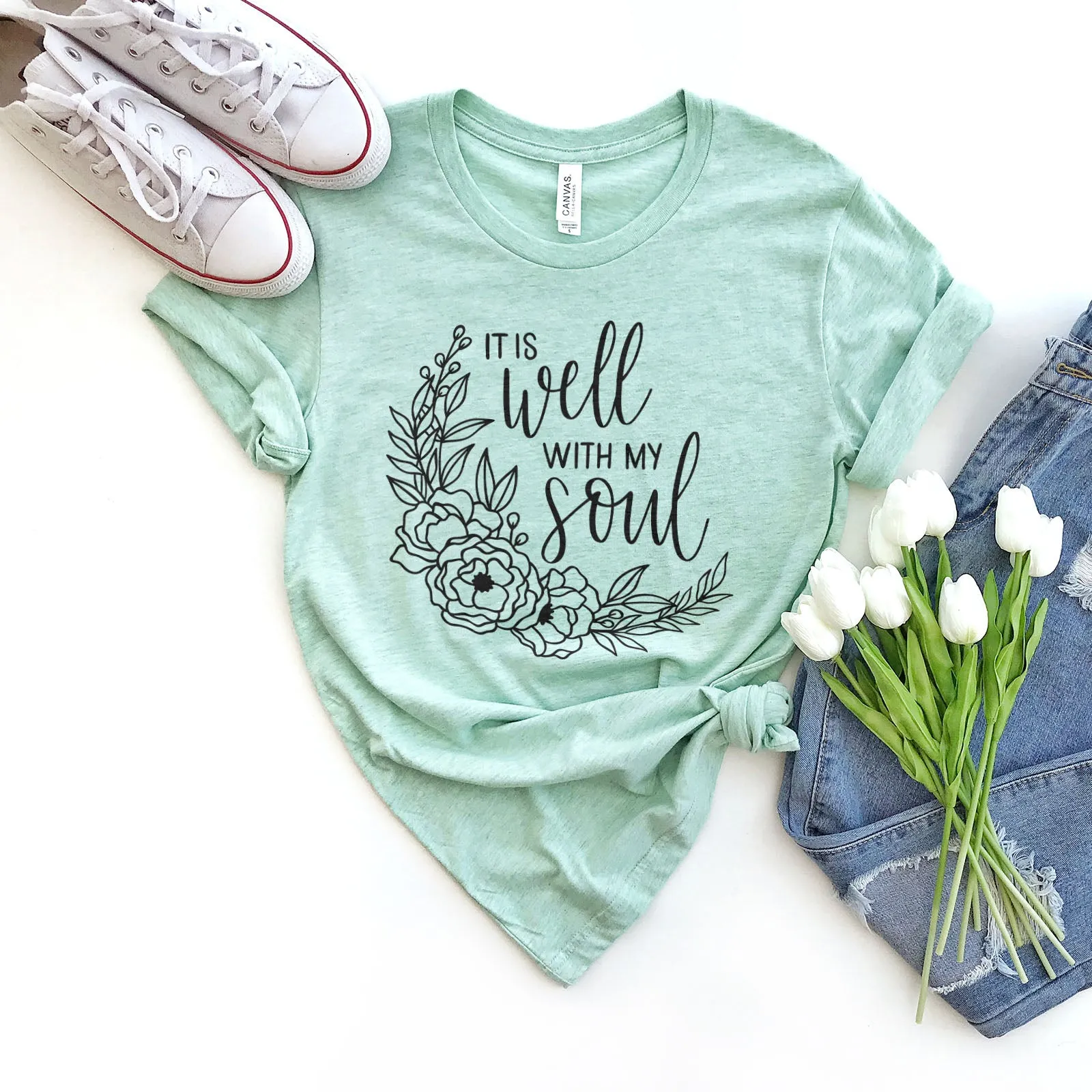 It Is Well With My Soul - Wreath Tee